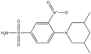 4-(3,5-dimethylpiperidino)-3-nitrobenzene-1-sulfonamide,,结构式