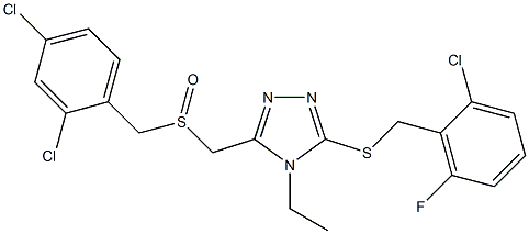 3-[(2-chloro-6-fluorobenzyl)sulfanyl]-5-{[(2,4-dichlorobenzyl)sulfinyl]methyl}-4-ethyl-4H-1,2,4-triazole Struktur