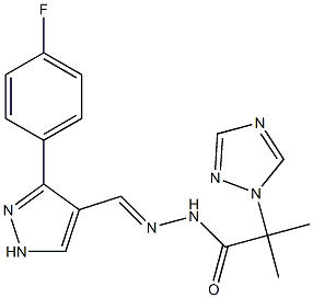 N'-{(E)-[3-(4-fluorophenyl)-1H-pyrazol-4-yl]methylidene}-2-methyl-2-(1H-1,2,4-triazol-1-yl)propanohydrazide 化学構造式