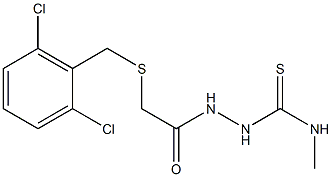 N1-methyl-2-{2-[(2,6-dichlorobenzyl)thio]acetyl}hydrazine-1-carbothioamide,,结构式