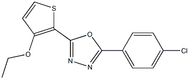 2-(4-chlorophenyl)-5-(3-ethoxy-2-thienyl)-1,3,4-oxadiazole 化学構造式