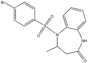 5-[(4-bromophenyl)sulfonyl]-4-methyl-1,3,4,5-tetrahydro-2H-1,5-benzodiazepin-2-one,,结构式