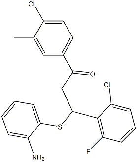 3-[(2-aminophenyl)thio]-3-(2-chloro-6-fluorophenyl)-1-(4-chloro-3-methylphenyl)propan-1-one Structure