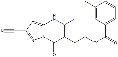 2-(2-cyano-5-methyl-7-oxo-4,7-dihydropyrazolo[1,5-a]pyrimidin-6-yl)ethyl 3-methylbenzenecarboxylate