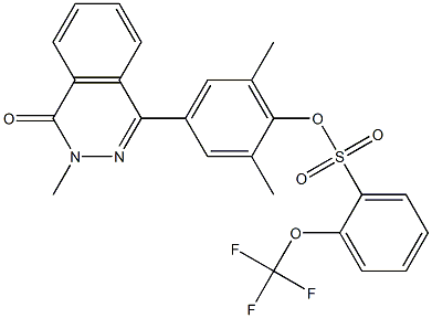 2,6-dimethyl-4-(3-methyl-4-oxo-3,4-dihydrophthalazin-1-yl)phenyl 2-(trifluoromethoxy)benzene-1-sulfonate Struktur
