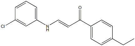 3-(3-chloroanilino)-1-(4-ethylphenyl)prop-2-en-1-one,,结构式