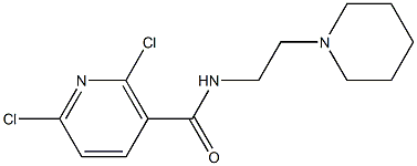 2,6-dichloro-N-(2-piperidinoethyl)nicotinamide Struktur
