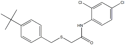 2-{[4-(tert-butyl)benzyl]sulfanyl}-N-(2,4-dichlorophenyl)acetamide Struktur