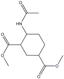 dimethyl 4-(acetylamino)cyclohexane-1,3-dicarboxylate Struktur