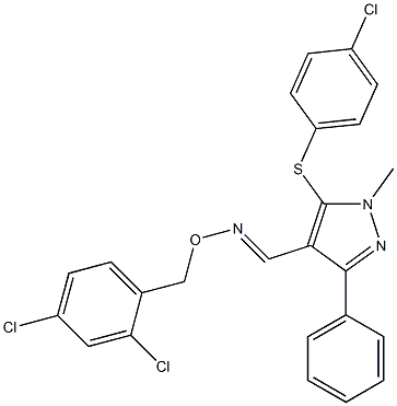 5-[(4-chlorophenyl)sulfanyl]-1-methyl-3-phenyl-1H-pyrazole-4-carbaldehyde O-(2,4-dichlorobenzyl)oxime|