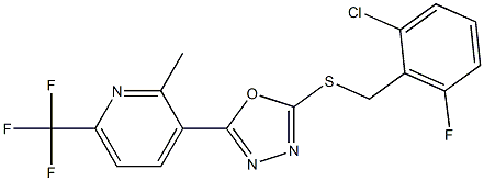 2-[(2-chloro-6-fluorobenzyl)thio]-5-[2-methyl-6-(trifluoromethyl)-3-pyridyl]-1,3,4-oxadiazole|