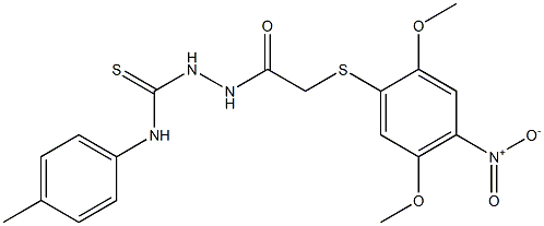 N1-(4-methylphenyl)-2-{2-[(2,5-dimethoxy-4-nitrophenyl)thio]acetyl}hydrazine-1-carbothioamide Structure