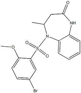 5-[(5-bromo-2-methoxyphenyl)sulfonyl]-4-methyl-2,3,4,5-tetrahydro-1H-1,5-benzodiazepin-2-one