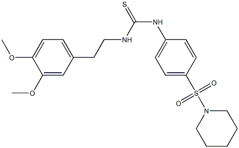 N-(3,4-dimethoxyphenethyl)-N'-[4-(piperidinosulfonyl)phenyl]thiourea Structure