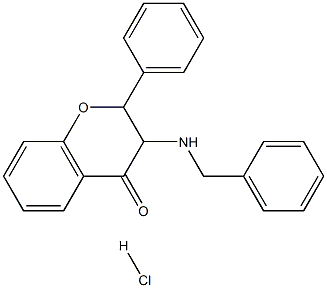 3-(benzylamino)-2-phenyl-2,3-dihydro-4H-chromen-4-one hydrochloride,,结构式