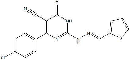  4-(4-chlorophenyl)-6-oxo-2-[2-(2-thienylmethylidene)hydrazino]-1,6-dihydropyrimidine-5-carbonitrile