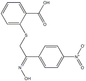 2-{[2-hydroxyimino-2-(4-nitrophenyl)ethyl]thio}benzoic acid Struktur