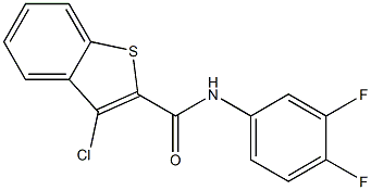 N2-(3,4-difluorophenyl)-3-chlorobenzo[b]thiophene-2-carboxamide 化学構造式