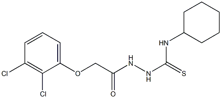 N-cyclohexyl-2-[2-(2,3-dichlorophenoxy)acetyl]-1-hydrazinecarbothioamide Struktur