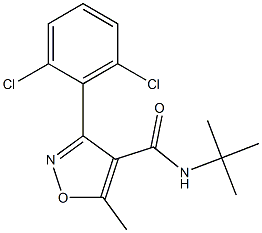 N4-(tert-butyl)-3-(2,6-dichlorophenyl)-5-methylisoxazole-4-carboxamide,,结构式