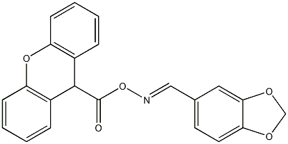 9-({[(1,3-benzodioxol-5-ylmethylene)amino]oxy}carbonyl)-9H-xanthene,,结构式