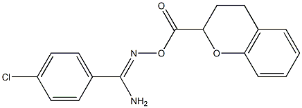 O1-(3,4-dihydro-2H-chromen-2-ylcarbonyl)-4-chlorobenzene-1-carbohydroximamide Structure