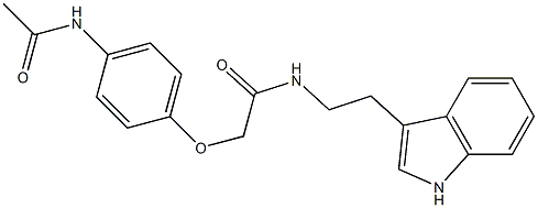 2-[4-(acetylamino)phenoxy]-N-[2-(1H-indol-3-yl)ethyl]acetamide Struktur