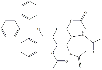 3-(acetylamino)-2,5-di(acetyloxy)-6-[(trityloxy)methyl]tetrahydro-2H-pyran-4-yl acetate Struktur