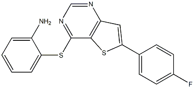 2-{[6-(4-fluorophenyl)thieno[3,2-d]pyrimidin-4-yl]thio}aniline Structure