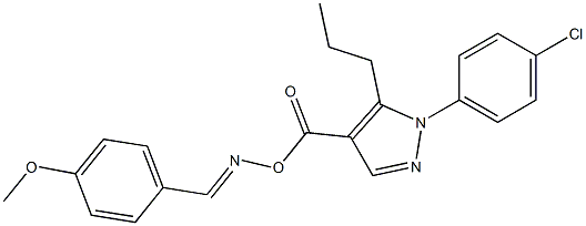 1-(4-chlorophenyl)-4-[({[(4-methoxyphenyl)methylene]amino}oxy)carbonyl]-5-propyl-1H-pyrazole Struktur