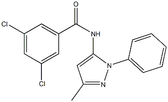 3,5-dichloro-N-(3-methyl-1-phenyl-1H-pyrazol-5-yl)benzamide 结构式