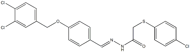 2-[(4-chlorophenyl)sulfanyl]-N'-((E)-{4-[(3,4-dichlorobenzyl)oxy]phenyl}methylidene)acetohydrazide,,结构式