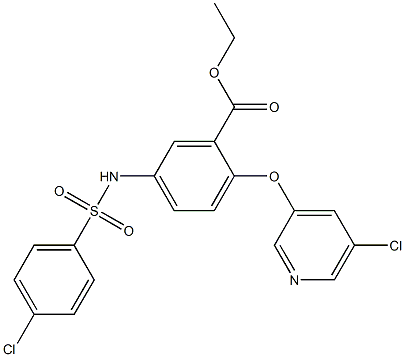 ethyl 5-{[(4-chlorophenyl)sulfonyl]amino}-2-[(5-chloro-3-pyridyl)oxy]benzoate Struktur