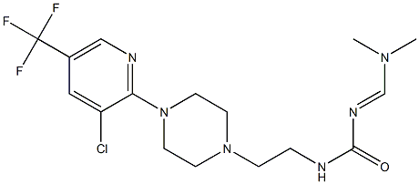 N-(2-{4-[3-chloro-5-(trifluoromethyl)-2-pyridinyl]piperazino}ethyl)-N'-[(dimethylamino)methylene]urea 化学構造式