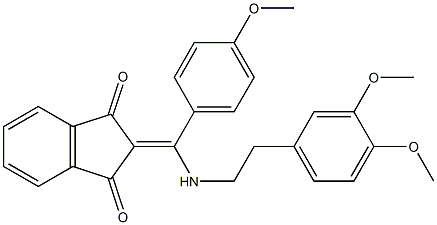 2-[[(3,4-dimethoxyphenethyl)amino](4-methoxyphenyl)methylene]-1H-indene-1,3(2H)-dione Structure