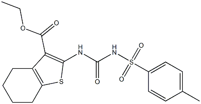 ethyl 2-[({[(4-methylphenyl)sulfonyl]amino}carbonyl)amino]-4,5,6,7-tetrahydro-1-benzothiophene-3-carboxylate Structure