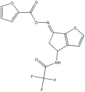 2,2,2-trifluoro-N-(6-{[(2-furylcarbonyl)oxy]imino}-5,6-dihydro-4H-cyclopenta[b]thiophen-4-yl)acetamide 结构式