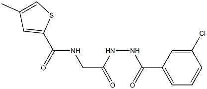 N2-{2-[2-(3-chlorobenzoyl)hydrazino]-2-oxoethyl}-4-methylthiophene-2-carboxamide Struktur