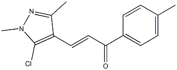 3-(5-chloro-1,3-dimethyl-1H-pyrazol-4-yl)-1-(4-methylphenyl)prop-2-en-1-one,,结构式