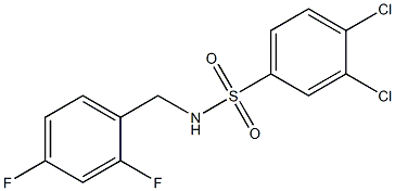 N1-(2,4-difluorobenzyl)-3,4-dichlorobenzene-1-sulfonamide Struktur