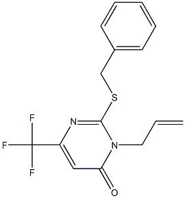 3-allyl-2-(benzylsulfanyl)-6-(trifluoromethyl)-4(3H)-pyrimidinone Structure