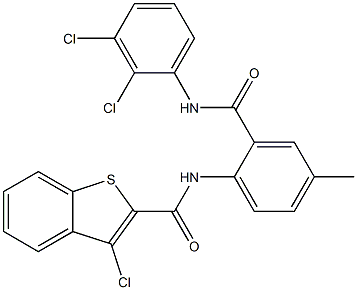 N2-{2-[(2,3-dichloroanilino)carbonyl]-4-methylphenyl}-3-chlorobenzo[b]thiophene-2-carboxamide Structure