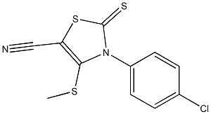 3-(4-chlorophenyl)-4-(methylsulfanyl)-2-thioxo-2,3-dihydro-1,3-thiazole-5-carbonitrile 结构式