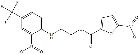 1-methyl-2-[2-nitro-4-(trifluoromethyl)anilino]ethyl 5-nitro-2-furoate Structure