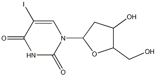 1-[4-hydroxy-5-(hydroxymethyl)tetrahydrofuran-2-yl]-5-iodo-1,2,3,4-tetrahydropyrimidine-2,4-dione,,结构式