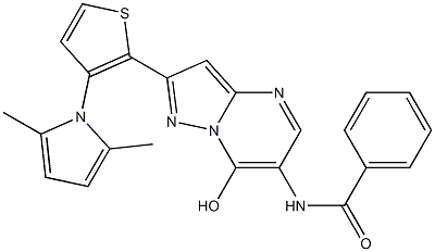 N-{2-[3-(2,5-dimethyl-1H-pyrrol-1-yl)-2-thienyl]-7-hydroxypyrazolo[1,5-a]pyrimidin-6-yl}benzenecarboxamide Structure