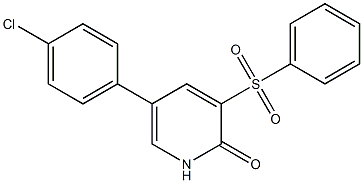 5-(4-chlorophenyl)-3-(phenylsulfonyl)-2(1H)-pyridinone,,结构式