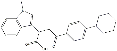 4-(4-cyclohexylphenyl)-2-(1-methyl-1H-indol-3-yl)-4-oxobutanoic acid Structure