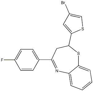 2-(4-bromo-2-thienyl)-4-(4-fluorophenyl)-2,3-dihydro-1,5-benzothiazepine 化学構造式