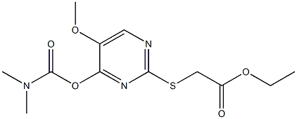 ethyl 2-[(4-{[(dimethylamino)carbonyl]oxy}-5-methoxy-2-pyrimidinyl)sulfanyl]acetate Struktur